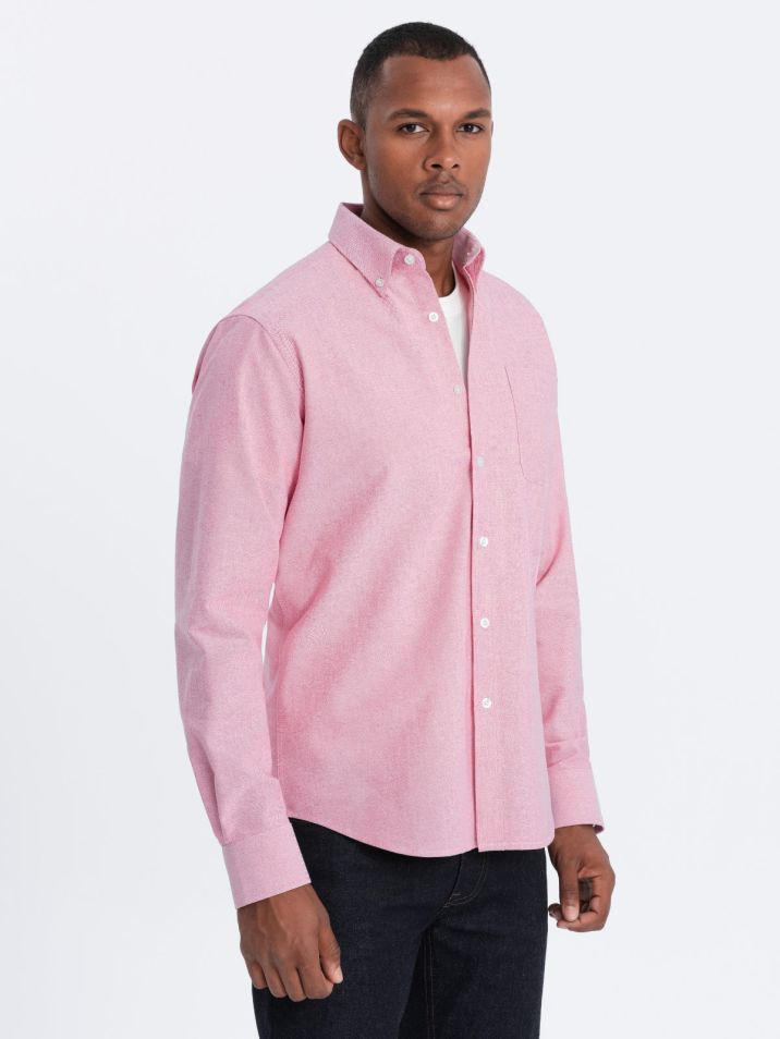 Ombre Clothing Muška košulja dugih rukava Copperfog roza