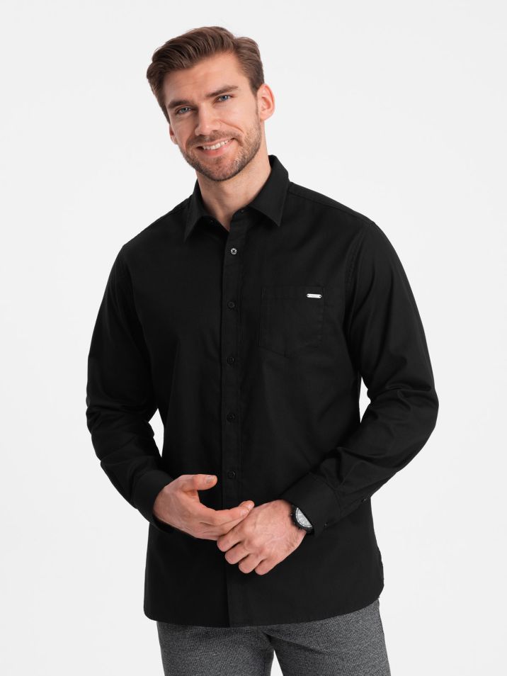 Ombre Clothing Muška košulja dugih rukava Vulmer crna