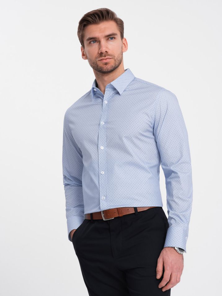 Ombre Clothing Muška košulja dugih rukava Klaern svijetlo plava
