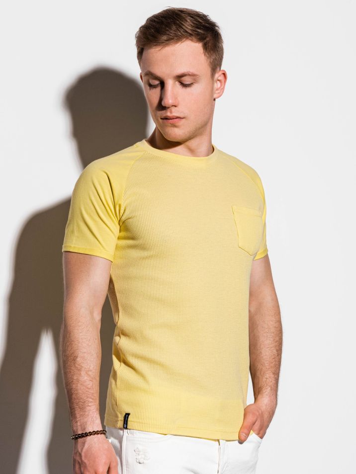 Ombre Clothing Muški osnovni majica Henshaw žuta boja