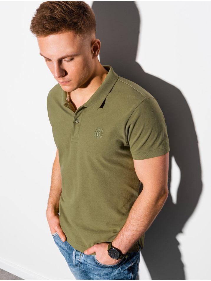 Ombre Clothing Muški osnovni polo majica Douglas maslina
