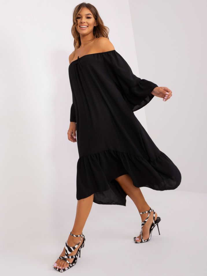 Italy moda Ženska midi haljina Aswang crna