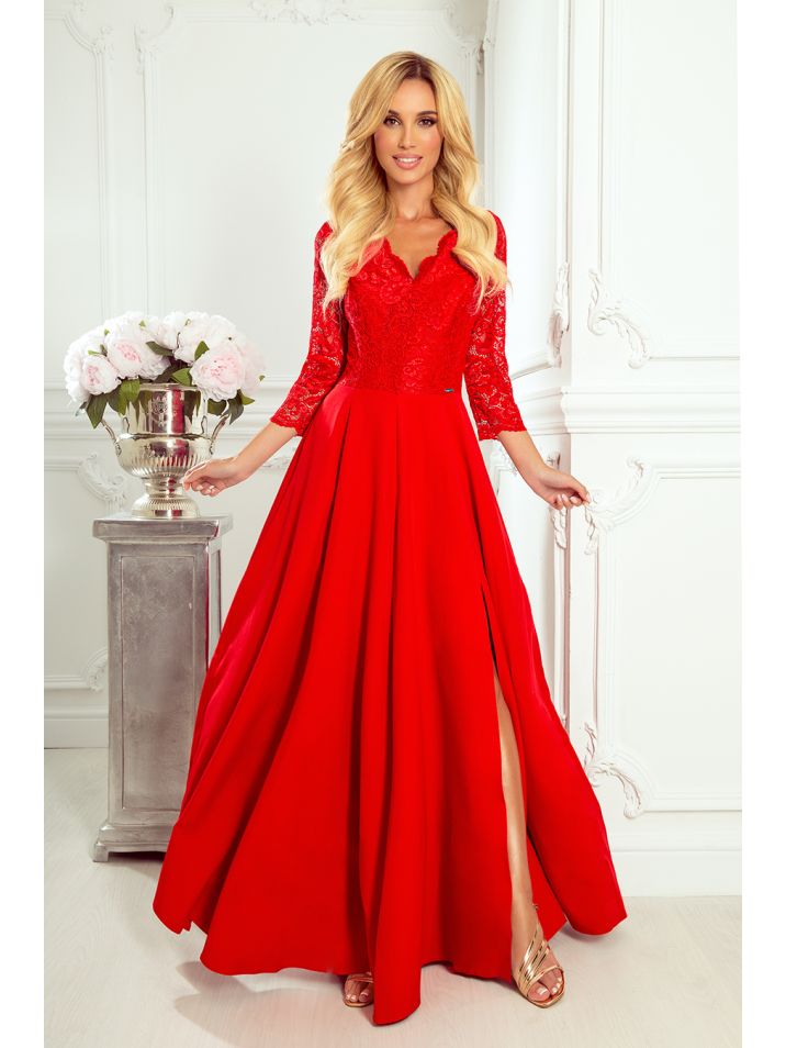 Numoco Ženska večernja haljina Amber crvena