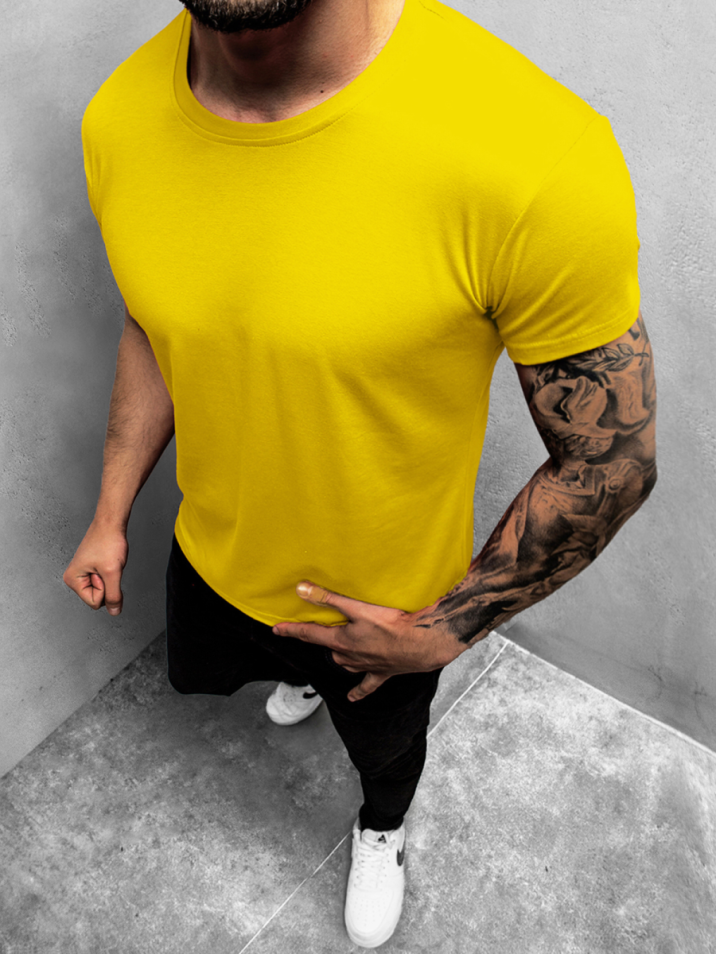Ozonee Muška majica kratkih rukava Manji žuta boja