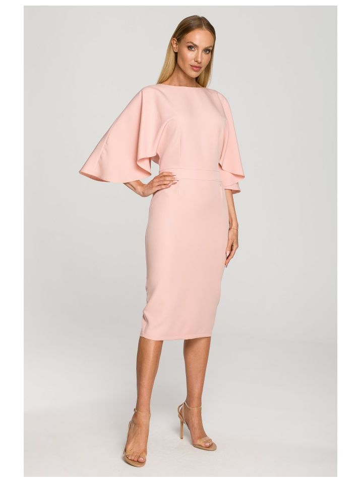 Made of Emotion Ženska midi haljina Suh M700 puderasto ružičasta