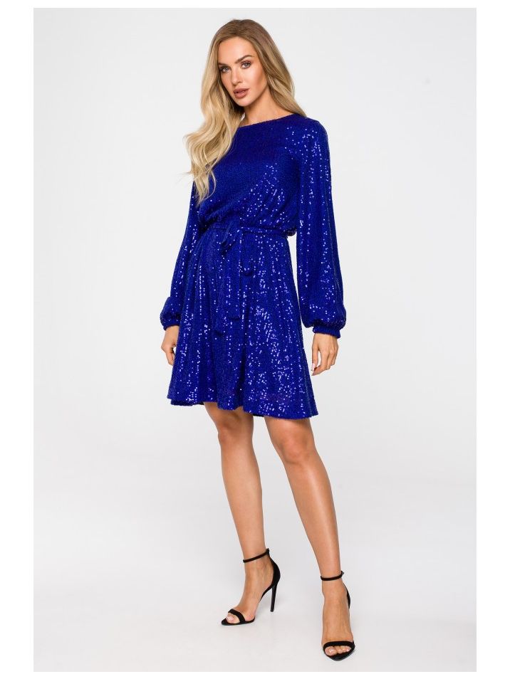 Made of Emotion Ženska mini haljina Riohn M715 kraljevski plava