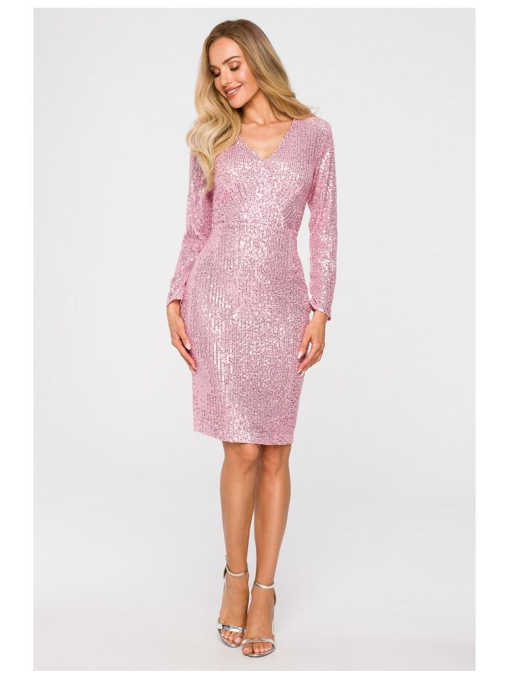 Made of Emotion Ženska mini haljina Helmer M717 puderasto ružičasta