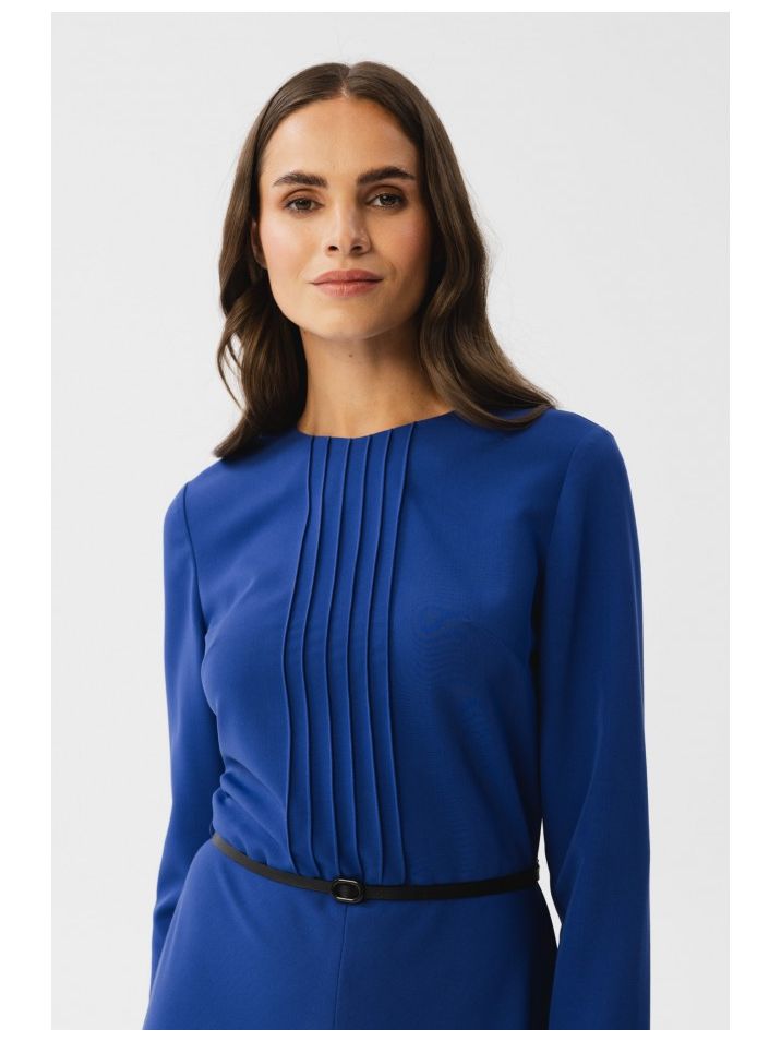 Stylove Ženska midi haljina Kerigor S347 različak plavi